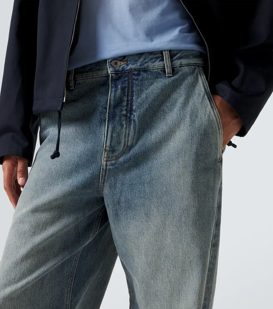 Loewe Suede-trimmed straight jeans | Thumbnail 2 Loewe Suede-trimmed straight jeans | Thumbnail 2