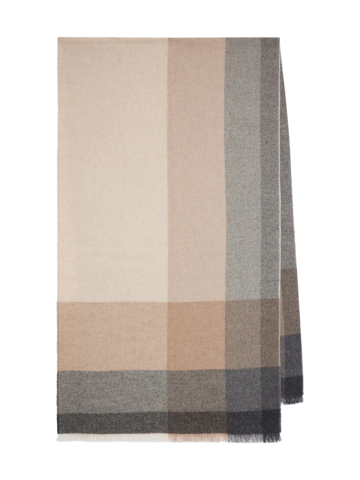 Brunello Cucinelli Checked wool and cashmere scarf
