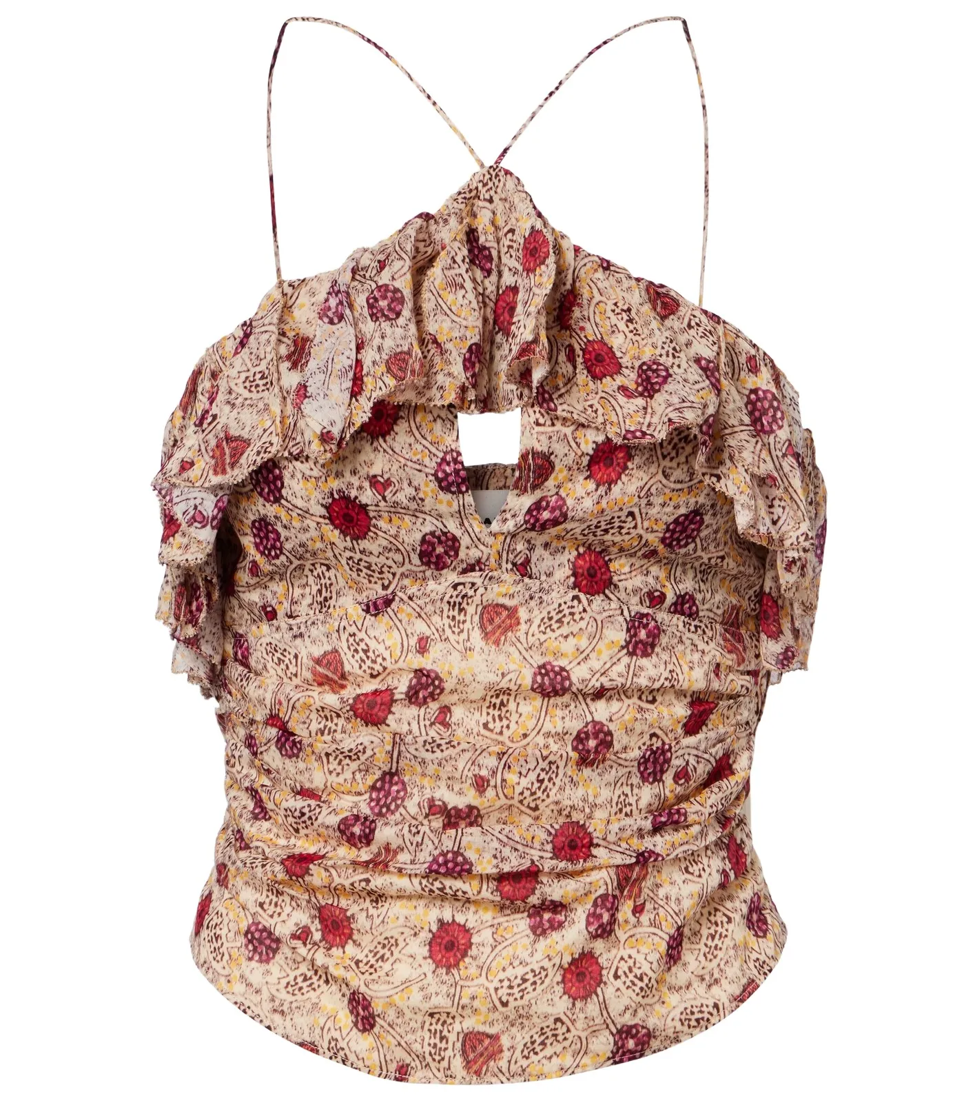 Dijimia printed ruffled cotton top Dijimia printed ruffled cotton top