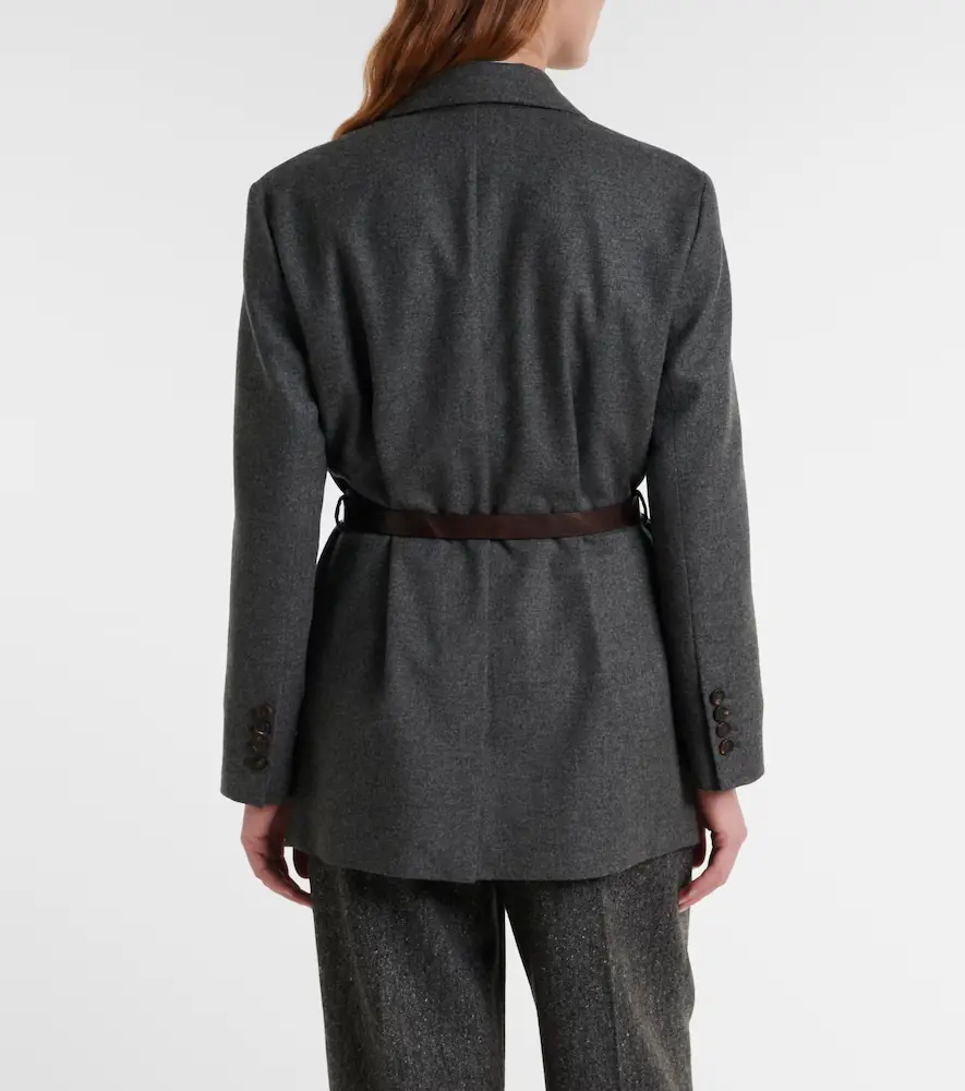 Brunello Cucinelli Belted wool and cashmere blazer | Thumbnail 5 Brunello Cucinelli Belted wool and cashmere blazer | Thumbnail 5