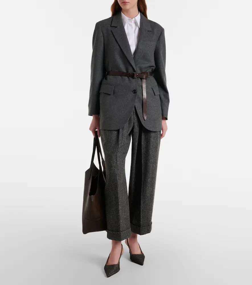 Brunello Cucinelli Belted wool and cashmere blazer | Thumbnail 6 Brunello Cucinelli Belted wool and cashmere blazer | Thumbnail 6