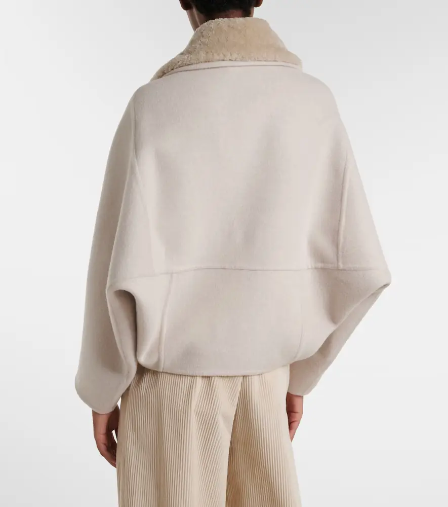 Brunello Cucinelli Shearling-trimmed wool and cashmere jacket | Thumbnail 2 Brunello Cucinelli Shearling-trimmed wool and cashmere jacket | Thumbnail 2