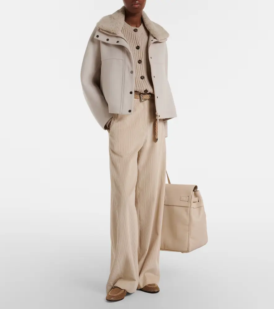 Brunello Cucinelli Shearling-trimmed wool and cashmere jacket | Thumbnail 3 Brunello Cucinelli Shearling-trimmed wool and cashmere jacket | Thumbnail 3