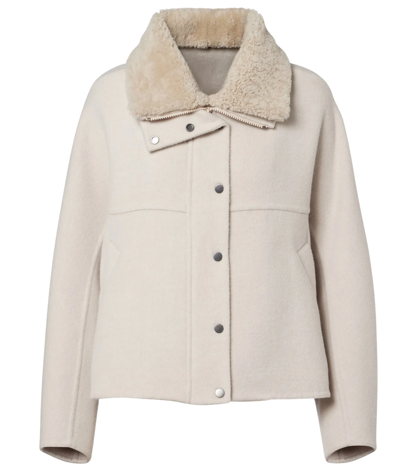 Brunello Cucinelli Shearling-trimmed wool and cashmere jacket