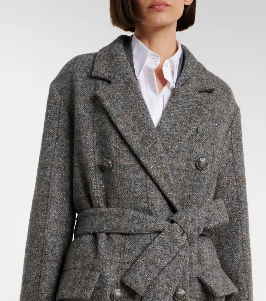 Brunello Cucinelli Double-breasted alpaca-blend coat | Thumbnail 2 Brunello Cucinelli Double-breasted alpaca-blend coat | Thumbnail 2
