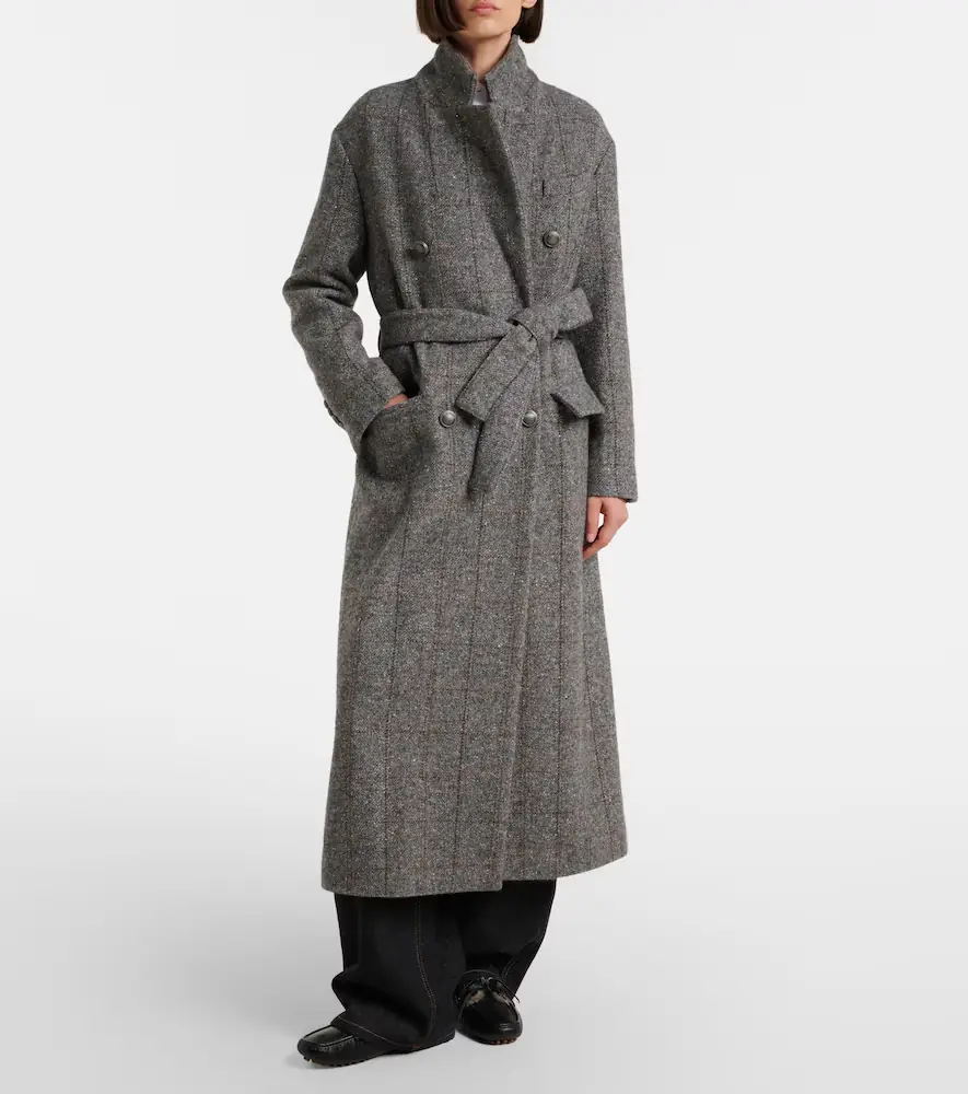 Brunello Cucinelli Double-breasted alpaca-blend coat | Thumbnail 5 Brunello Cucinelli Double-breasted alpaca-blend coat | Thumbnail 5