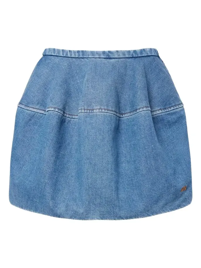 Double L denim miniskirt