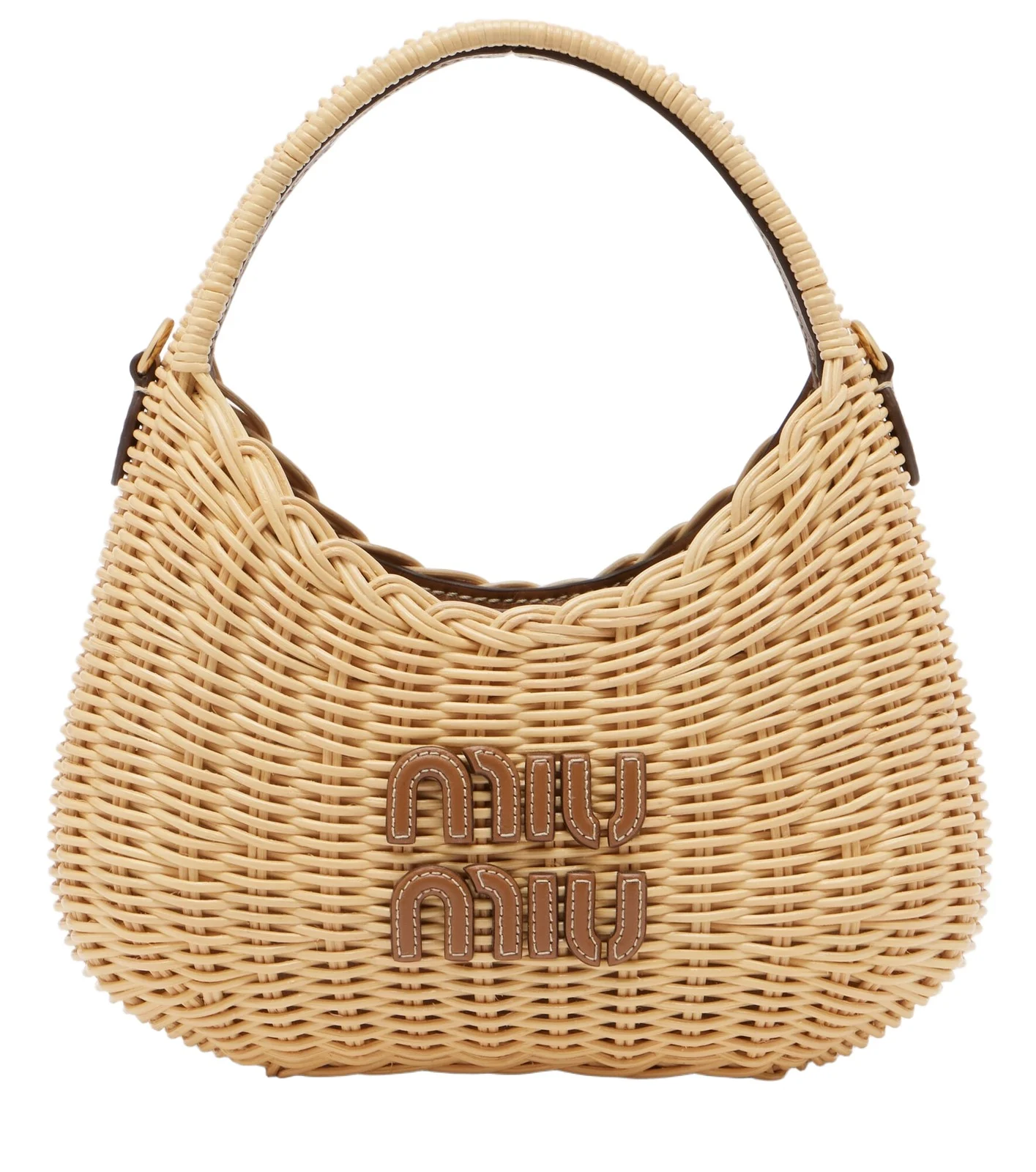Miu Miu Wander wicker top-handle bag