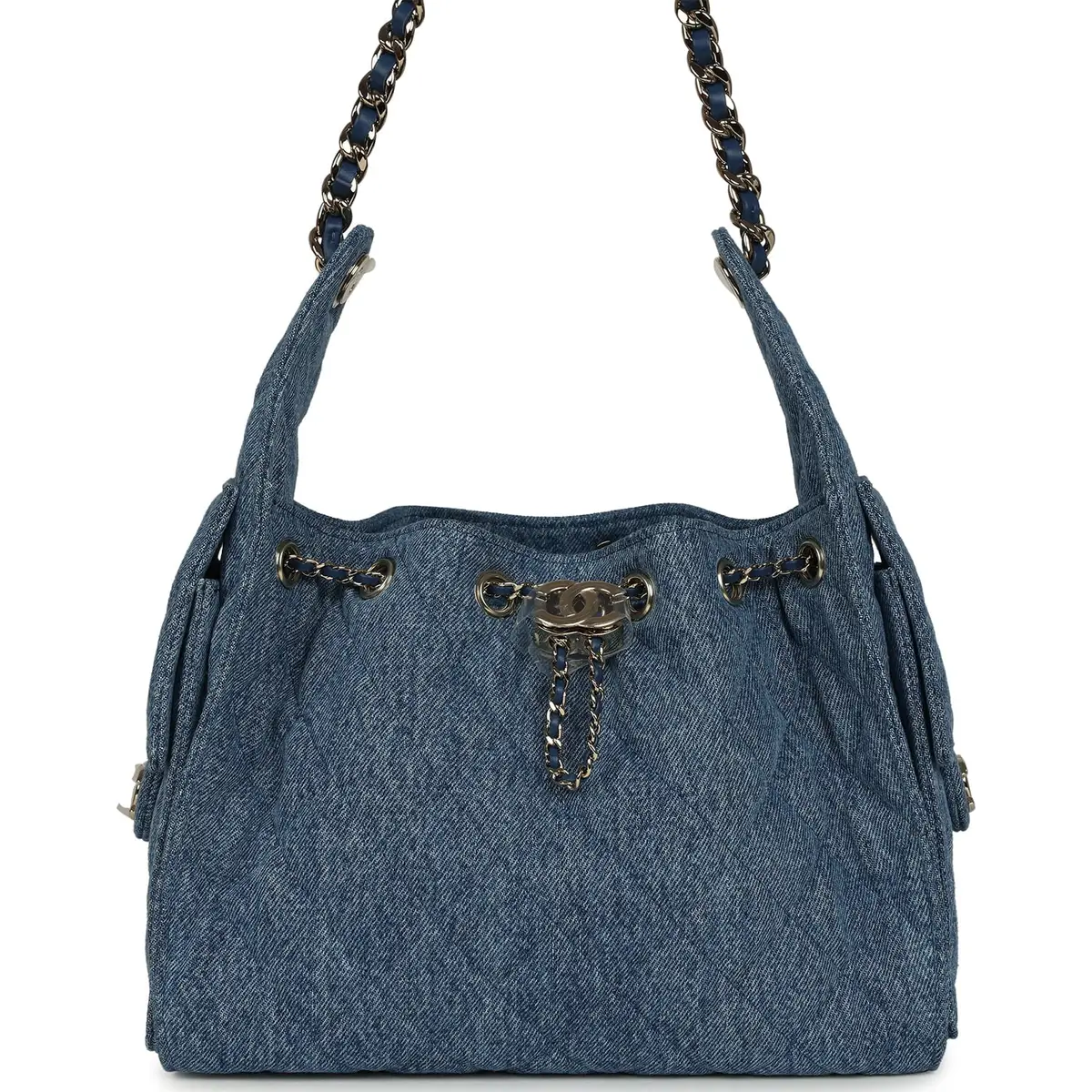 Chanel Chanel Small 25 Hobo Bag Blue Washed Denim Antique Gold Hardware | Image 1 Chanel Chanel Small 25 Hobo Bag Blue Washed Denim Antique Gold Hardware | Image 1