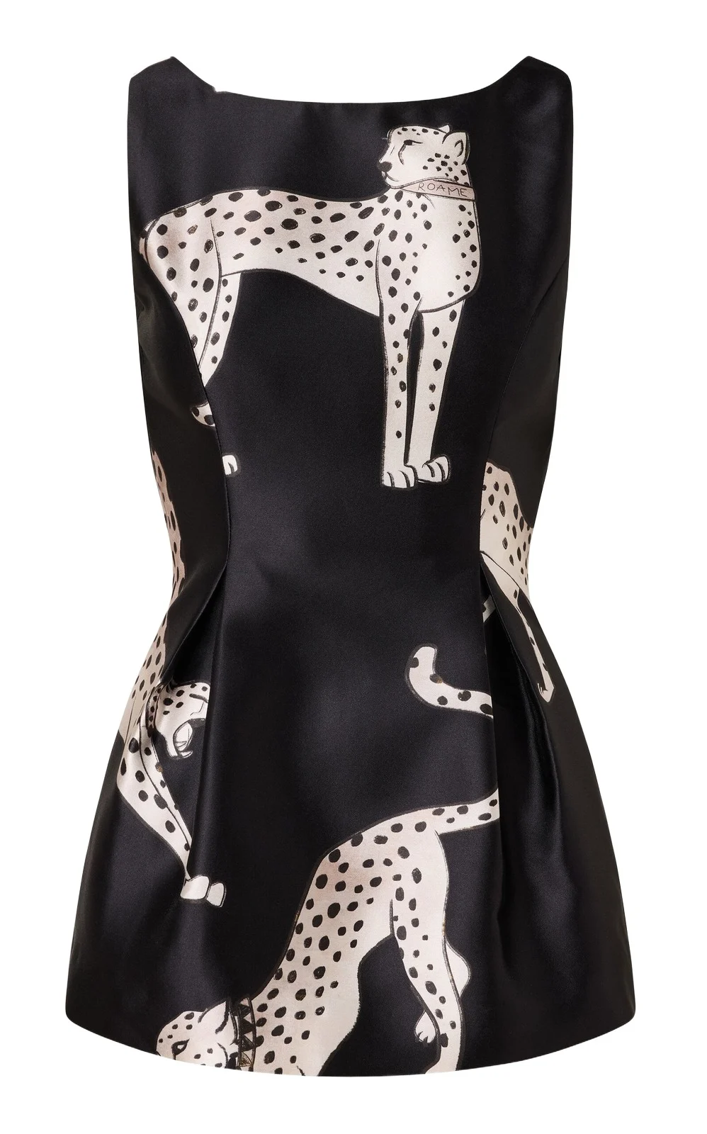 ROAME. Vixon Cheetah-Print Satin Top