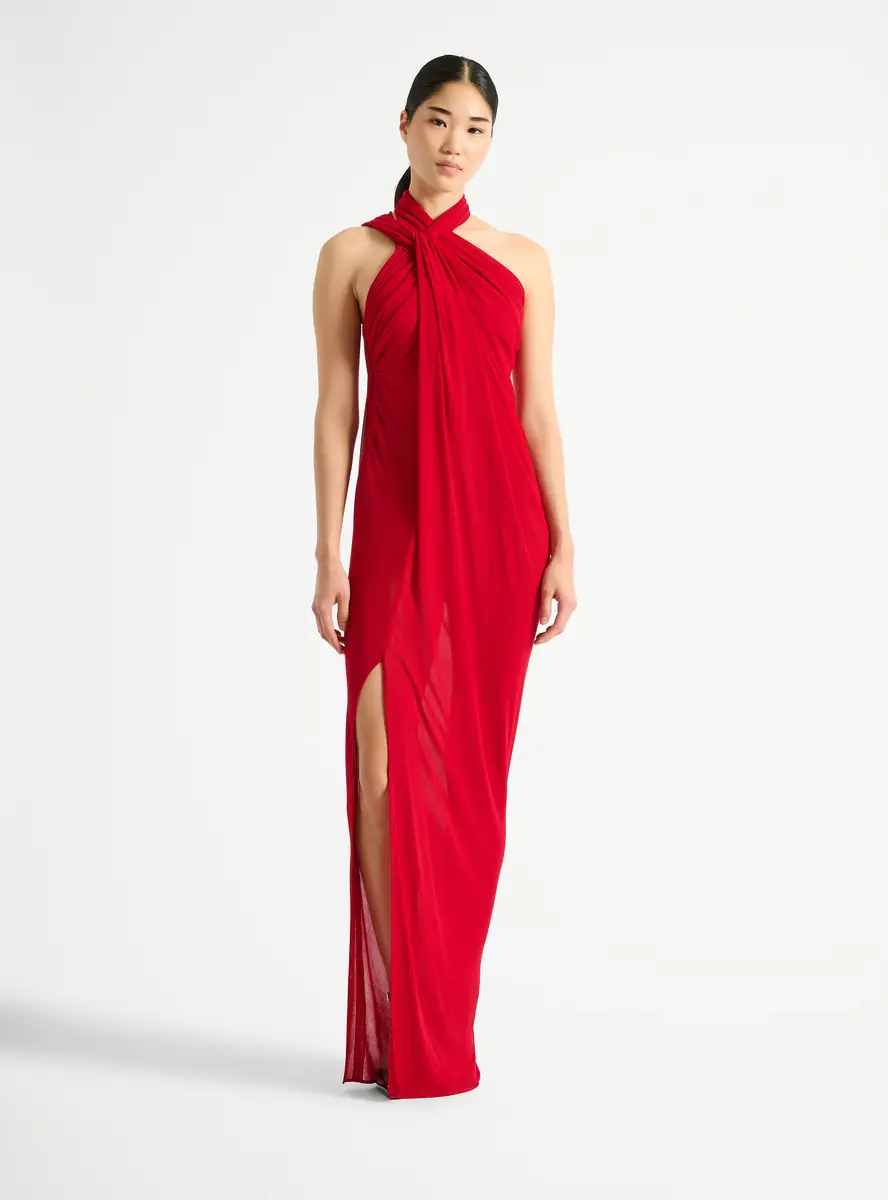 Balmain Long draped jersey dress | Thumbnail 4 Balmain Long draped jersey dress | Thumbnail 4