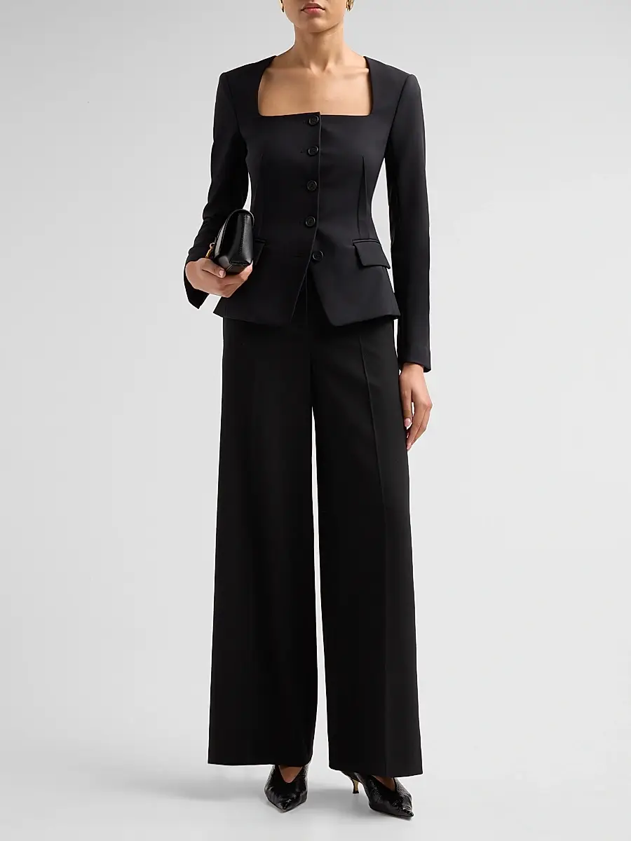 Simkhai Women's Marlowe Collarless Jacket | Thumbnail 2 Simkhai Women's Marlowe Collarless Jacket | Thumbnail 2