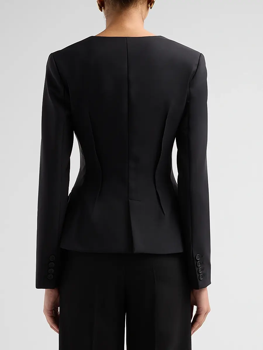 Simkhai Women's Marlowe Collarless Jacket | Thumbnail 3 Simkhai Women's Marlowe Collarless Jacket | Thumbnail 3