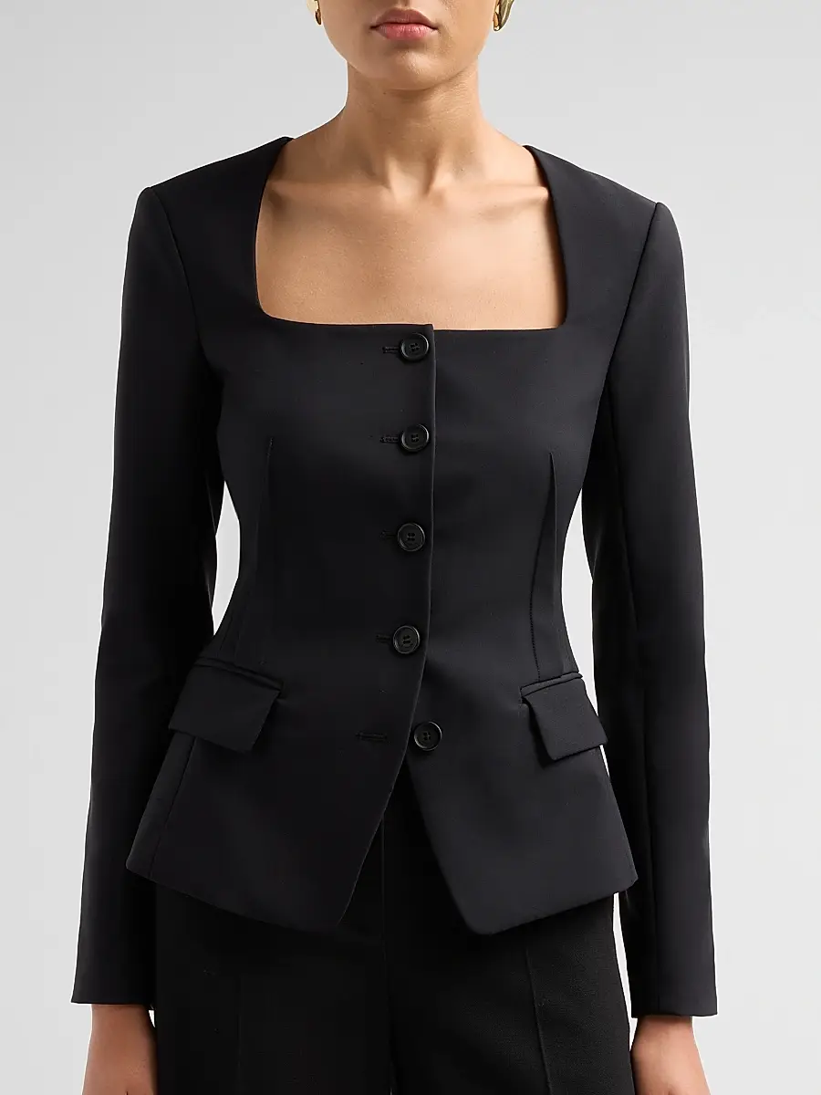 Simkhai Women's Marlowe Collarless Jacket | Thumbnail 5 Simkhai Women's Marlowe Collarless Jacket | Thumbnail 5