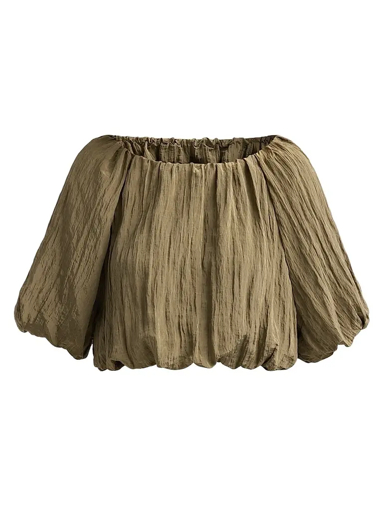 Simkhai Women's Anni Puff-Sleeve Crop Top | Image 1 Simkhai Women's Anni Puff-Sleeve Crop Top | Image 1