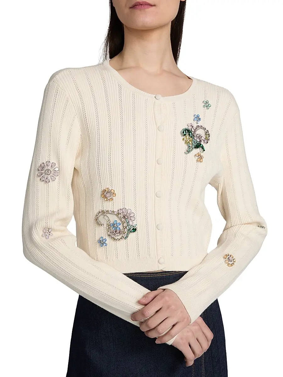 Cinq à Sept Women's Allison Embellished Cardigan | Thumbnail 6 Cinq à Sept Women's Allison Embellished Cardigan | Thumbnail 6
