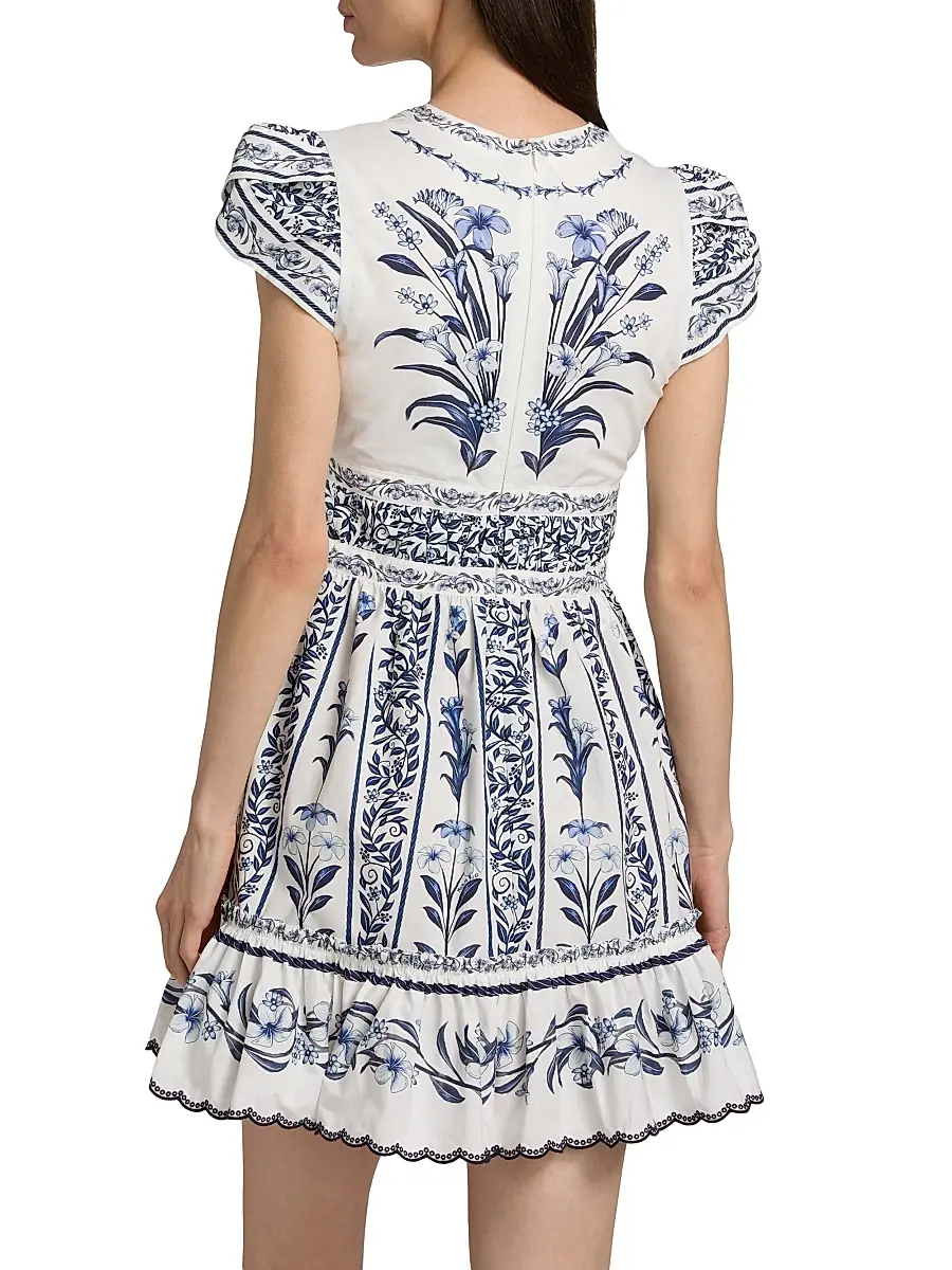 Farm Rio Women's Flowers Arch Ruffled A-Line Minidress | Thumbnail 5 Farm Rio Women's Flowers Arch Ruffled A-Line Minidress | Thumbnail 5