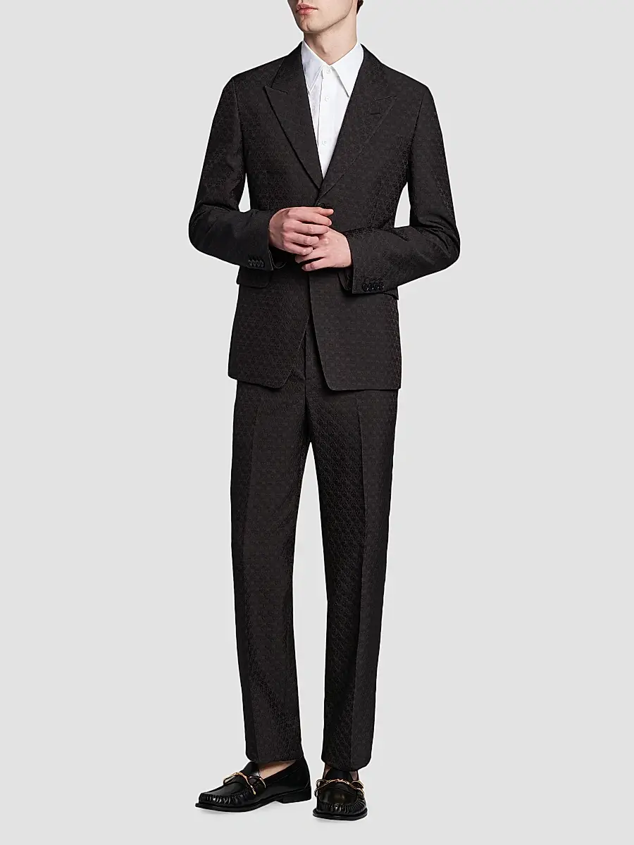Alexander McQueen Men's Skull Jacquard Single-Breasted Jacket | Thumbnail 2 Alexander McQueen Men's Skull Jacquard Single-Breasted Jacket | Thumbnail 2