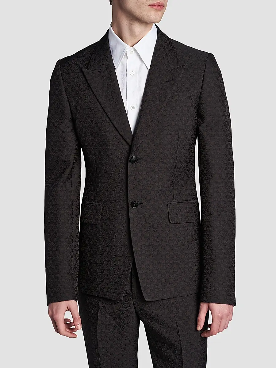 Alexander McQueen Men's Skull Jacquard Single-Breasted Jacket | Thumbnail 6 Alexander McQueen Men's Skull Jacquard Single-Breasted Jacket | Thumbnail 6