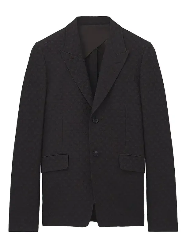 Men's Skull Jacquard Single-Breasted Jacket