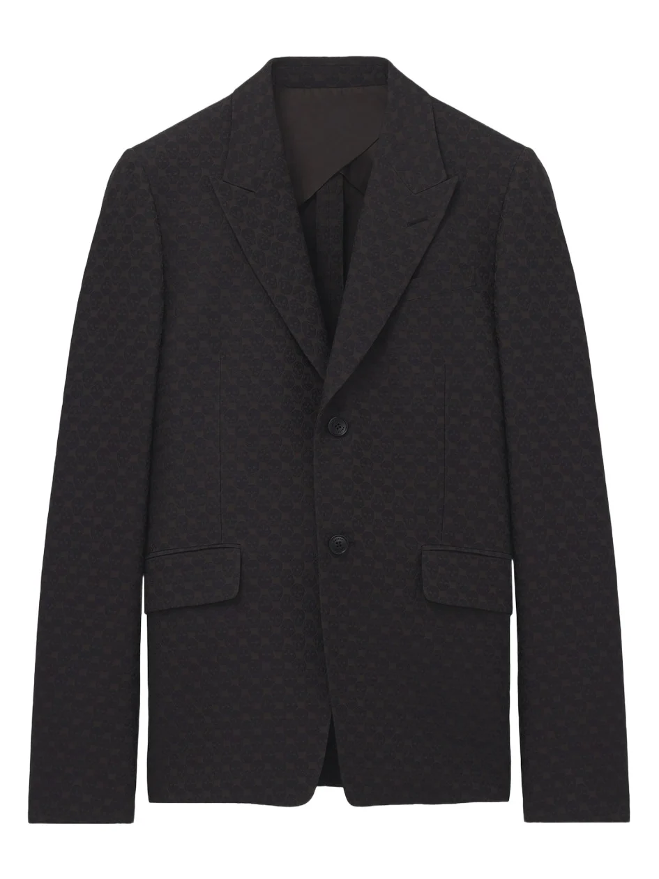 Alexander McQueen Men's Skull Jacquard Single-Breasted Jacket