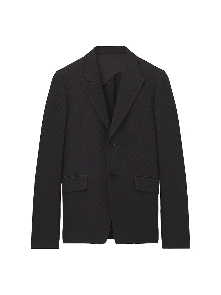 Alexander McQueen Men's Skull Jacquard Single-Breasted Jacket | Image 1 Alexander McQueen Men's Skull Jacquard Single-Breasted Jacket | Image 1