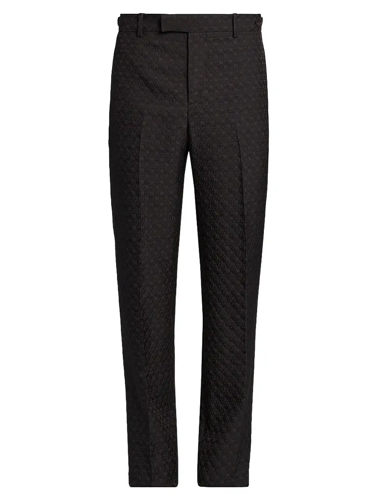 Alexander McQueen Men's Skull Jacquard Trousers - Brown - Size 40 | Image 1 Alexander McQueen Men's Skull Jacquard Trousers - Brown - Size 40 | Image 1