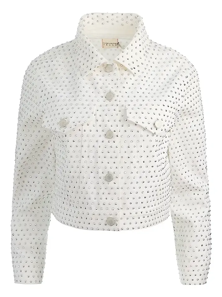 Women's Chloe Embellished Denim Crop Jacket Women's Chloe Embellished Denim Crop Jacket