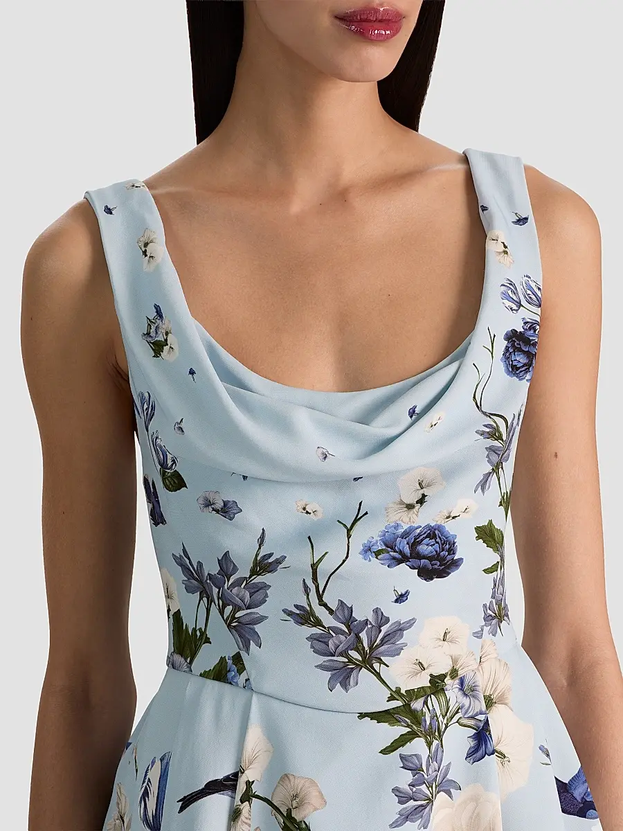 Alice + Olivia Women's Estrella Floral Flare Mini Dress | Thumbnail 5 Alice + Olivia Women's Estrella Floral Flare Mini Dress | Thumbnail 5