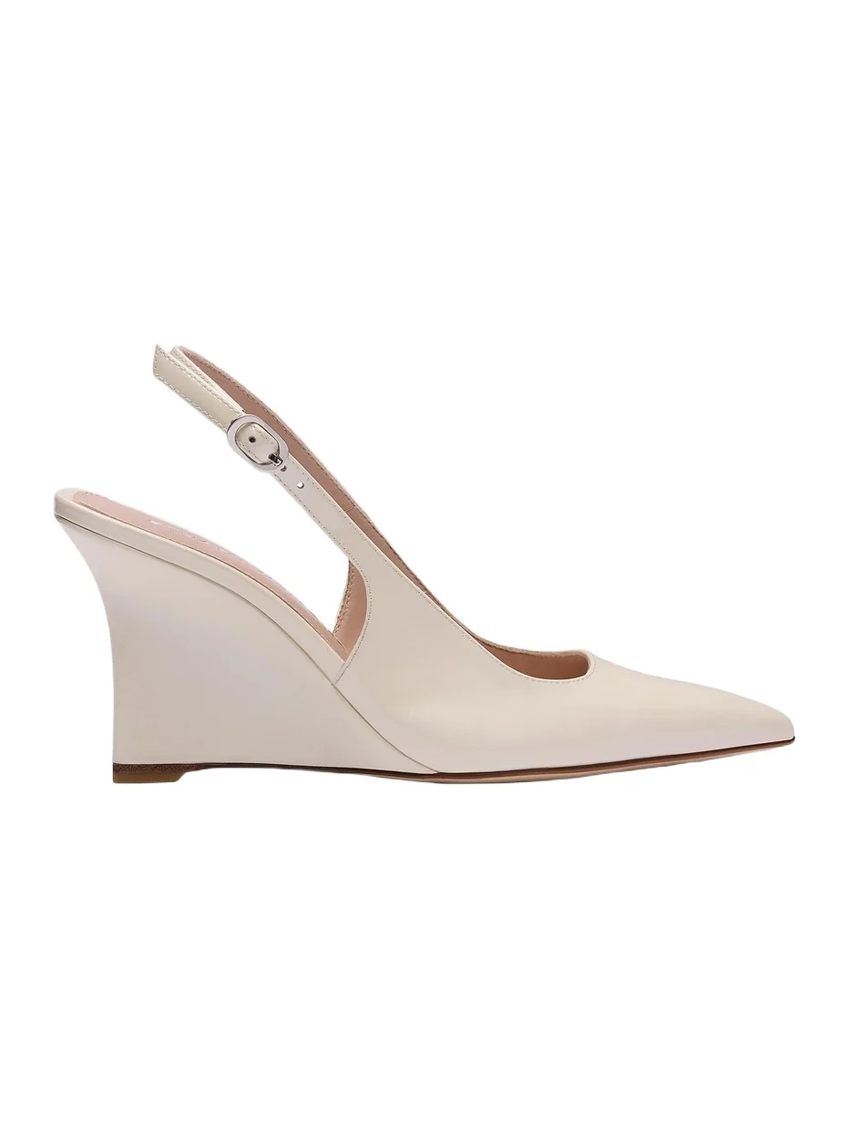 Stuart Weitzman Women's Vinnie 85MM Leather Wedge Slingback Pumps