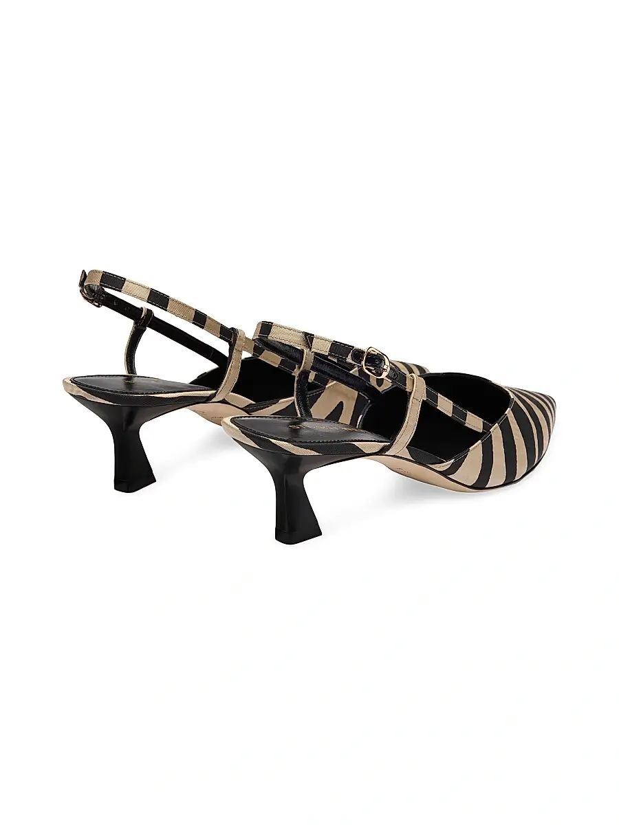 Stuart Weitzman Women's Vinnie 50MM Zebra Slingback Pumps | Thumbnail 3 Stuart Weitzman Women's Vinnie 50MM Zebra Slingback Pumps | Thumbnail 3