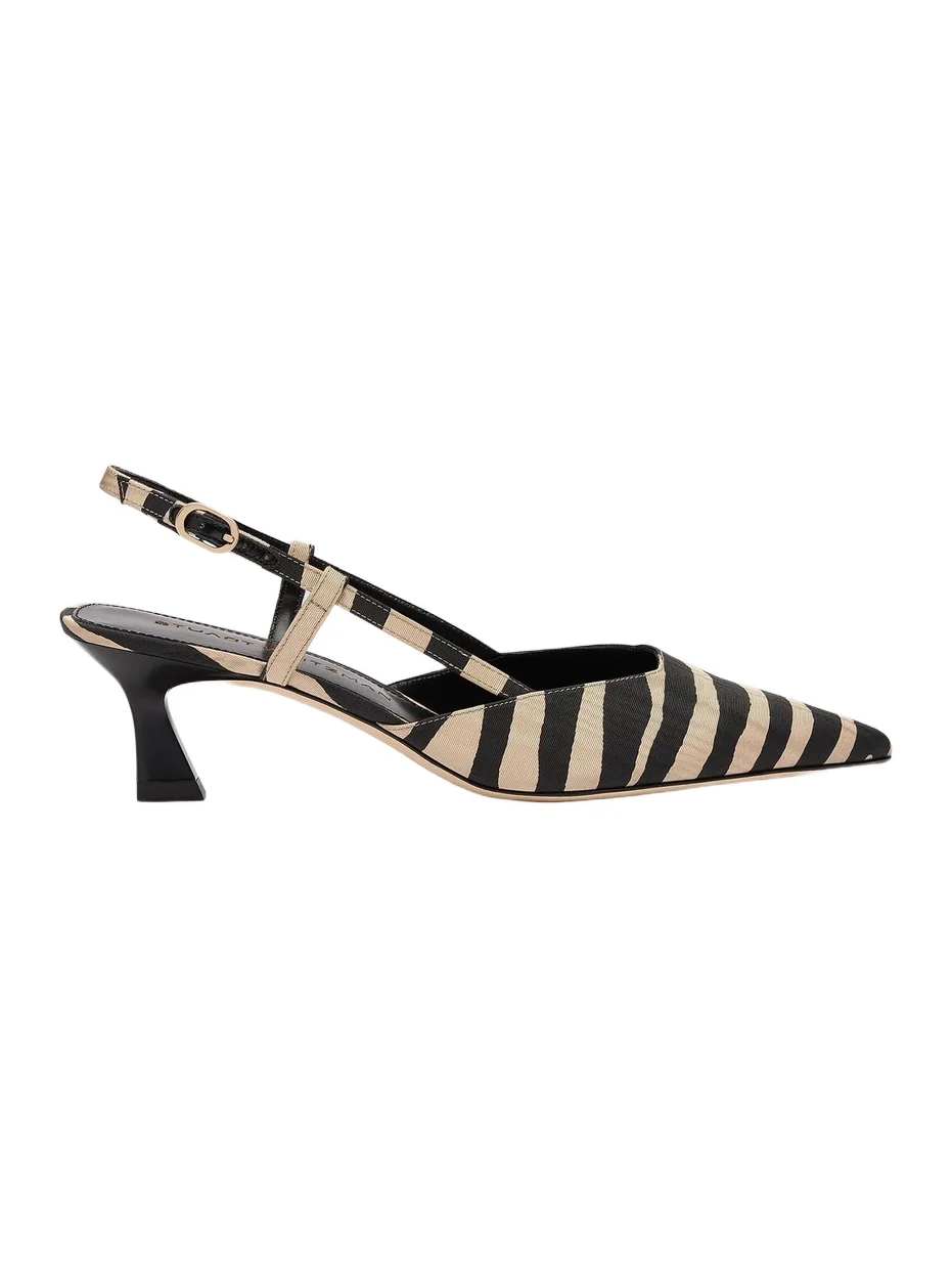 Stuart Weitzman Women's Vinnie 50MM Zebra Slingback Pumps