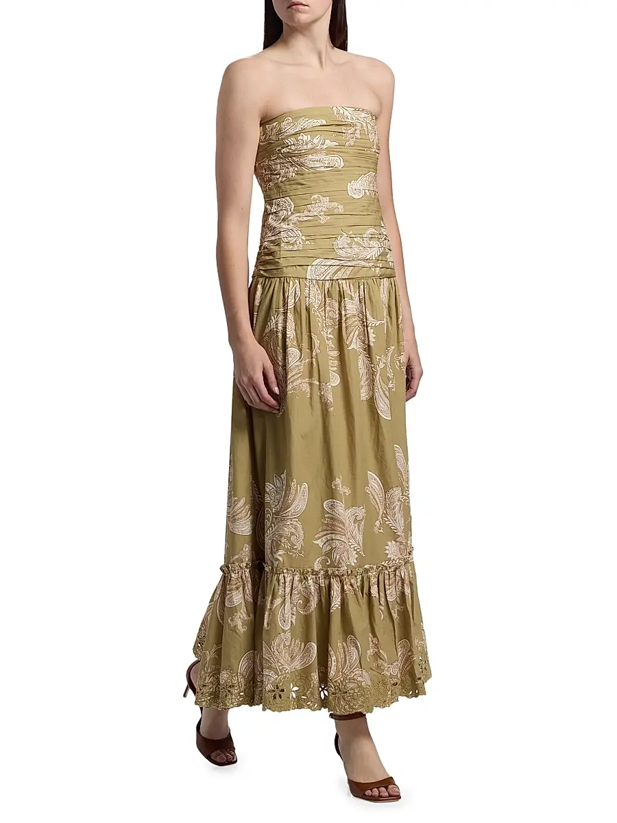 Hemant & Nandita Women's Sakhi Paisley Bandeau A-Line Maxi Dress | Thumbnail 2 Hemant & Nandita Women's Sakhi Paisley Bandeau A-Line Maxi Dress | Thumbnail 2