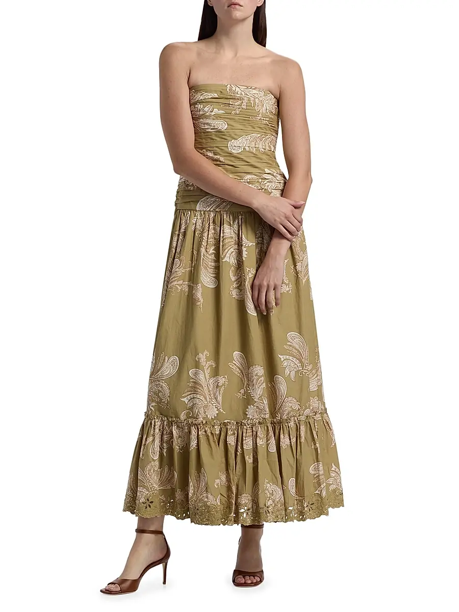 Hemant & Nandita Women's Sakhi Paisley Bandeau A-Line Maxi Dress | Thumbnail 3 Hemant & Nandita Women's Sakhi Paisley Bandeau A-Line Maxi Dress | Thumbnail 3