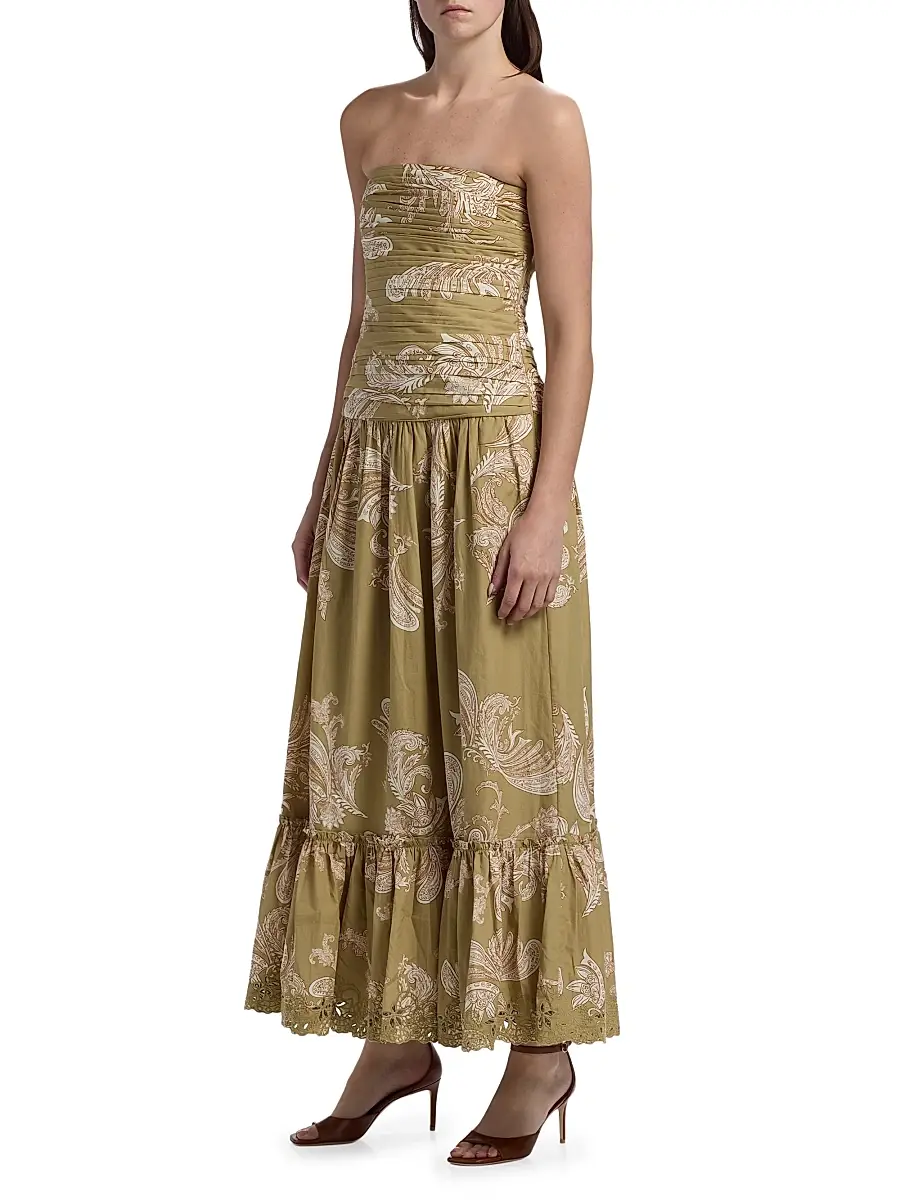 Hemant & Nandita Women's Sakhi Paisley Bandeau A-Line Maxi Dress | Thumbnail 4 Hemant & Nandita Women's Sakhi Paisley Bandeau A-Line Maxi Dress | Thumbnail 4