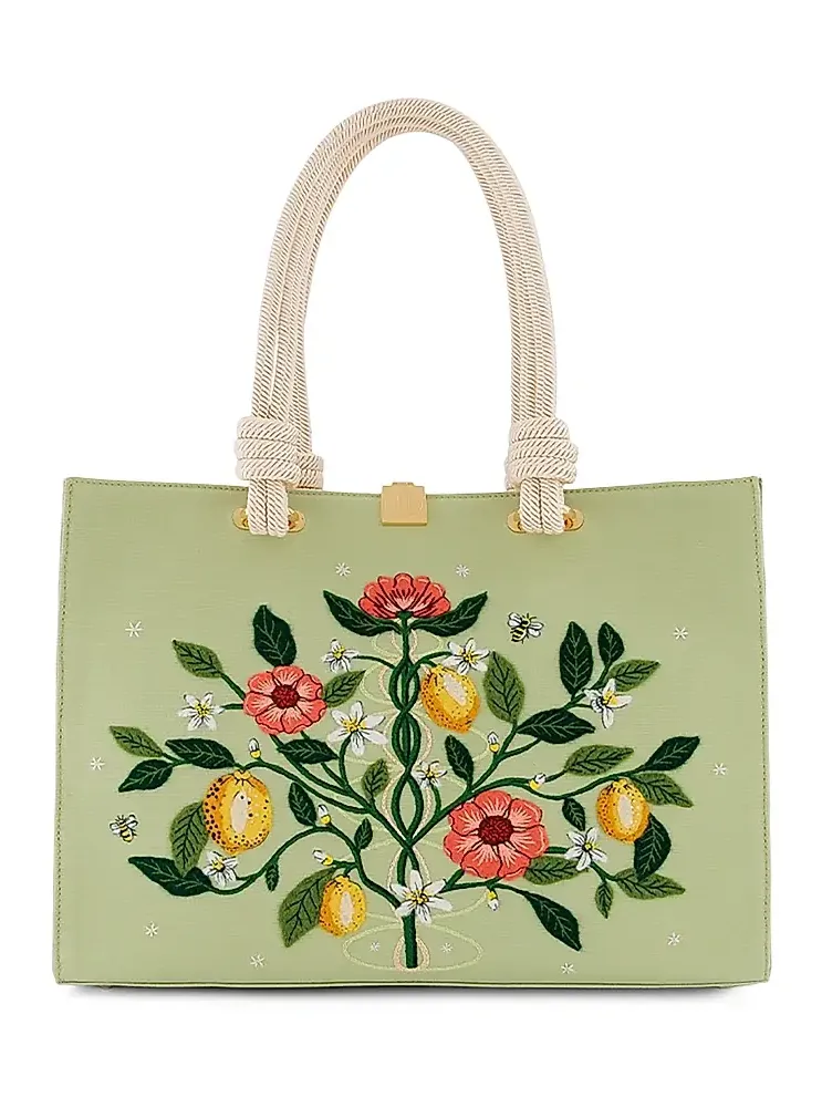 Olympia Le-Tan Women's Botanical Chic Medium Embroidered Tote Bag