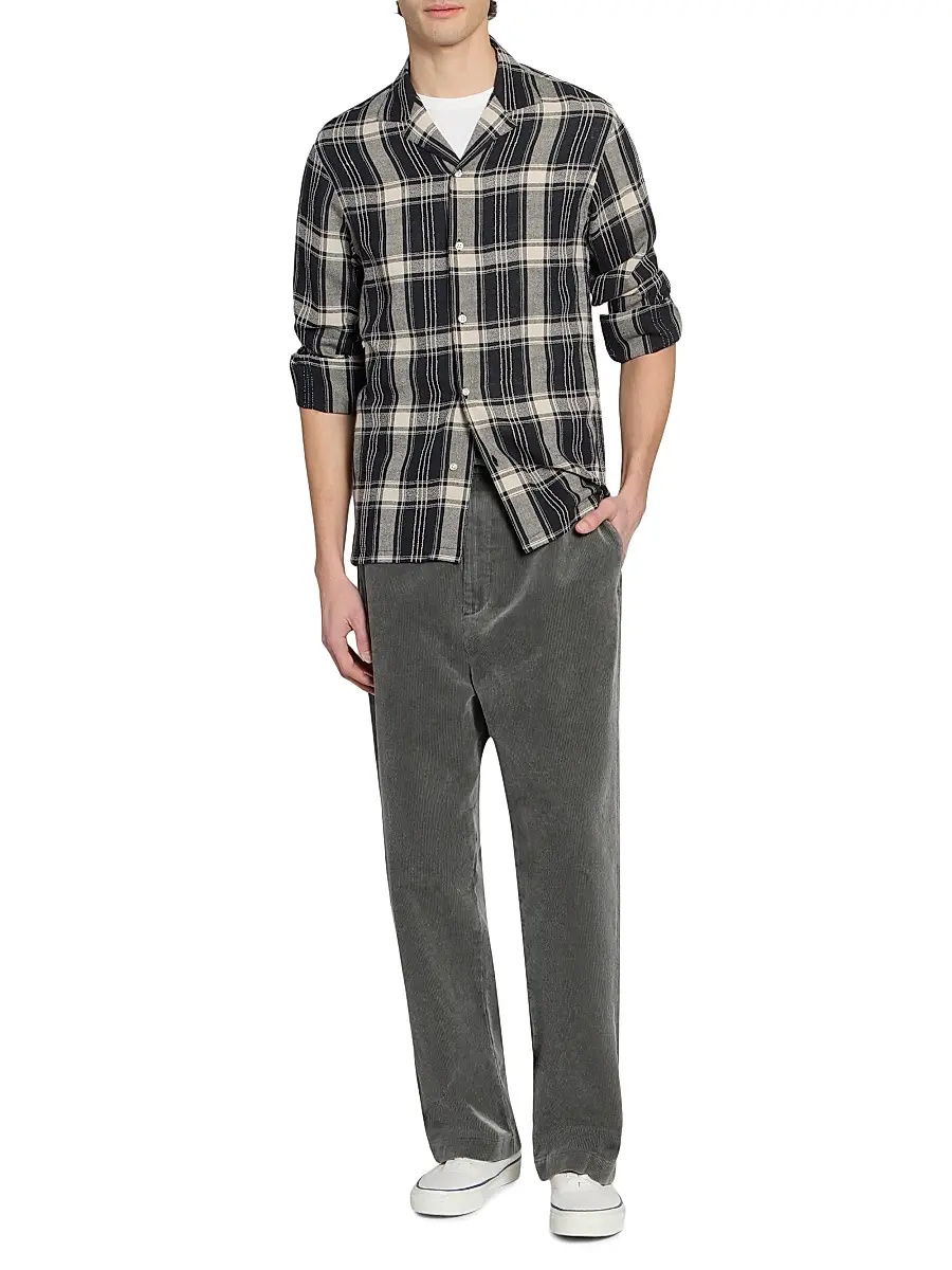 OFFICINE GÉNÉRALE Men Eren Checked Cotton-Blend Button-Front Shirt | Thumbnail 2 OFFICINE GÉNÉRALE Men Eren Checked Cotton-Blend Button-Front Shirt | Thumbnail 2