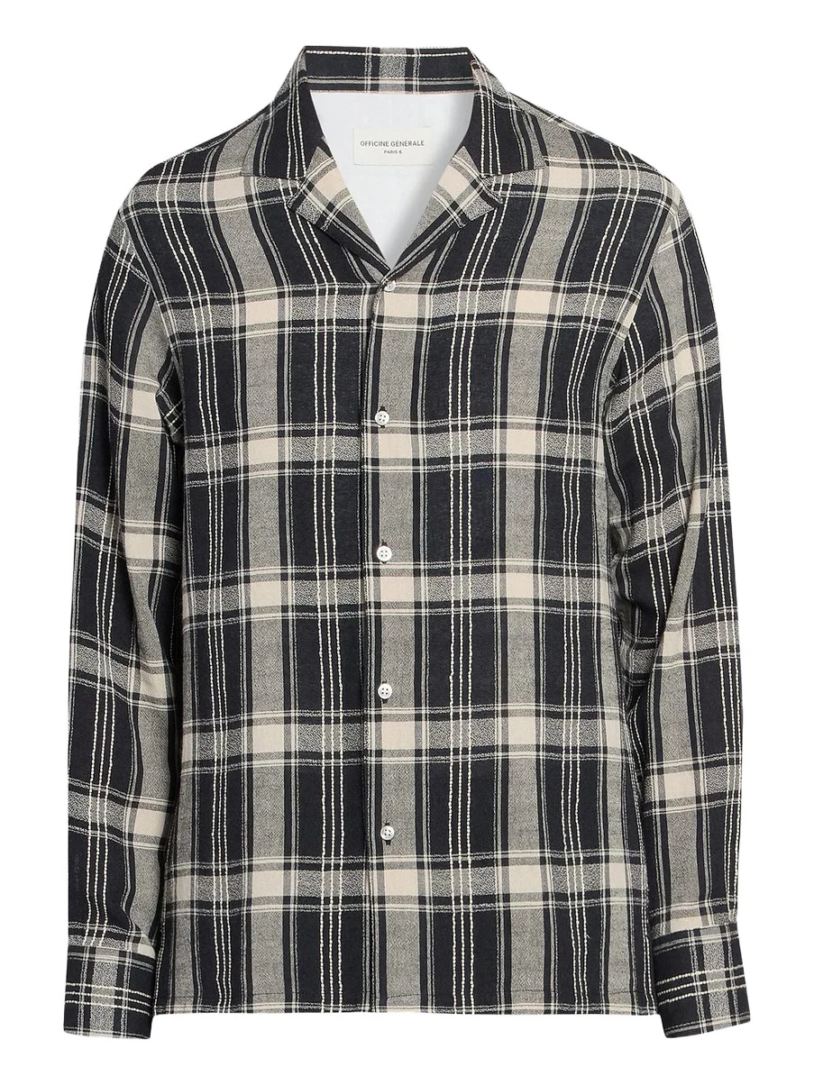 Men Eren Checked Cotton-Blend Button-Front Shirt Men Eren Checked Cotton-Blend Button-Front Shirt