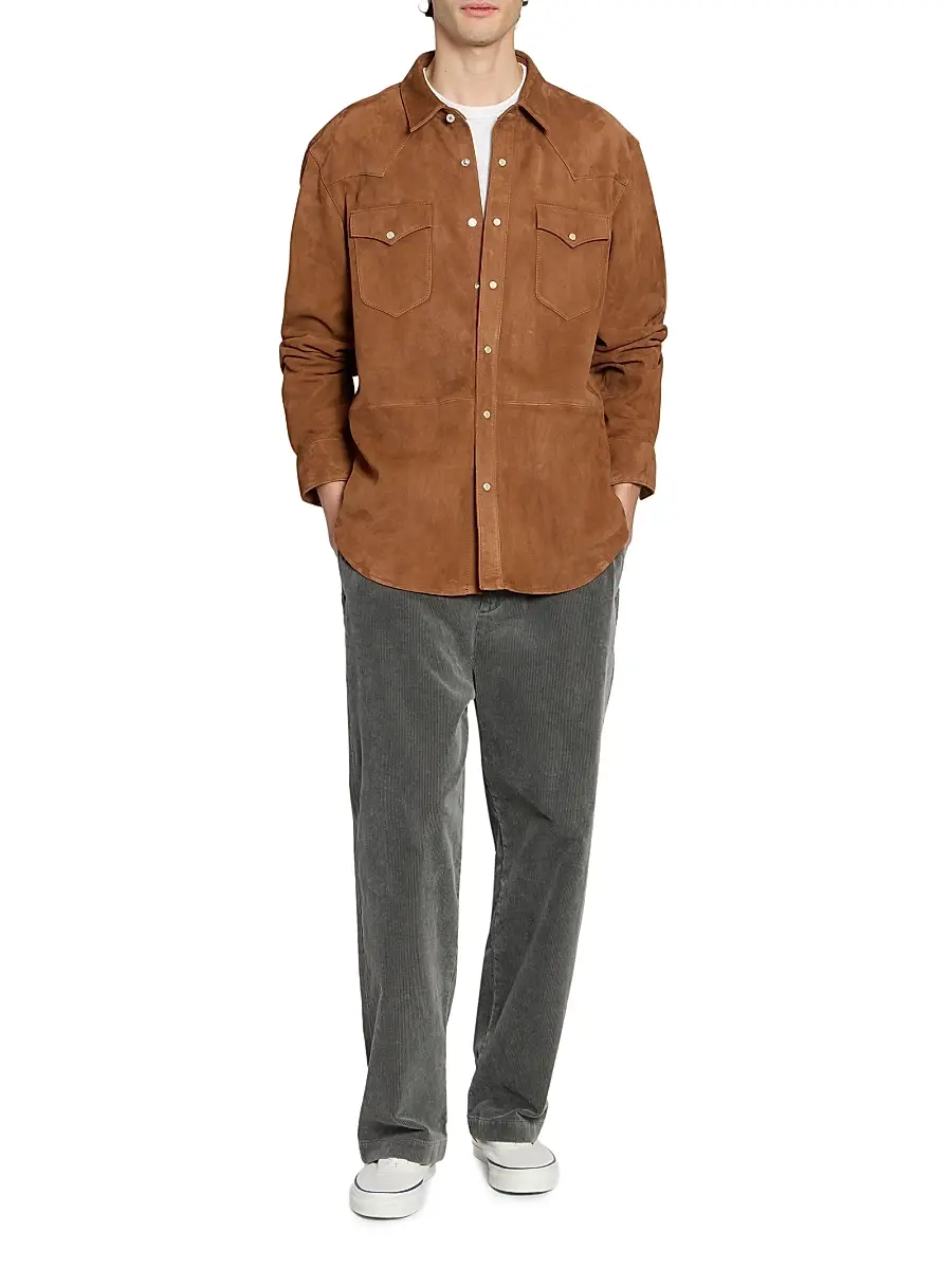 OFFICINE GÉNÉRALE Men Marshall Suede Shirt Jacket | Thumbnail 2 OFFICINE GÉNÉRALE Men Marshall Suede Shirt Jacket | Thumbnail 2