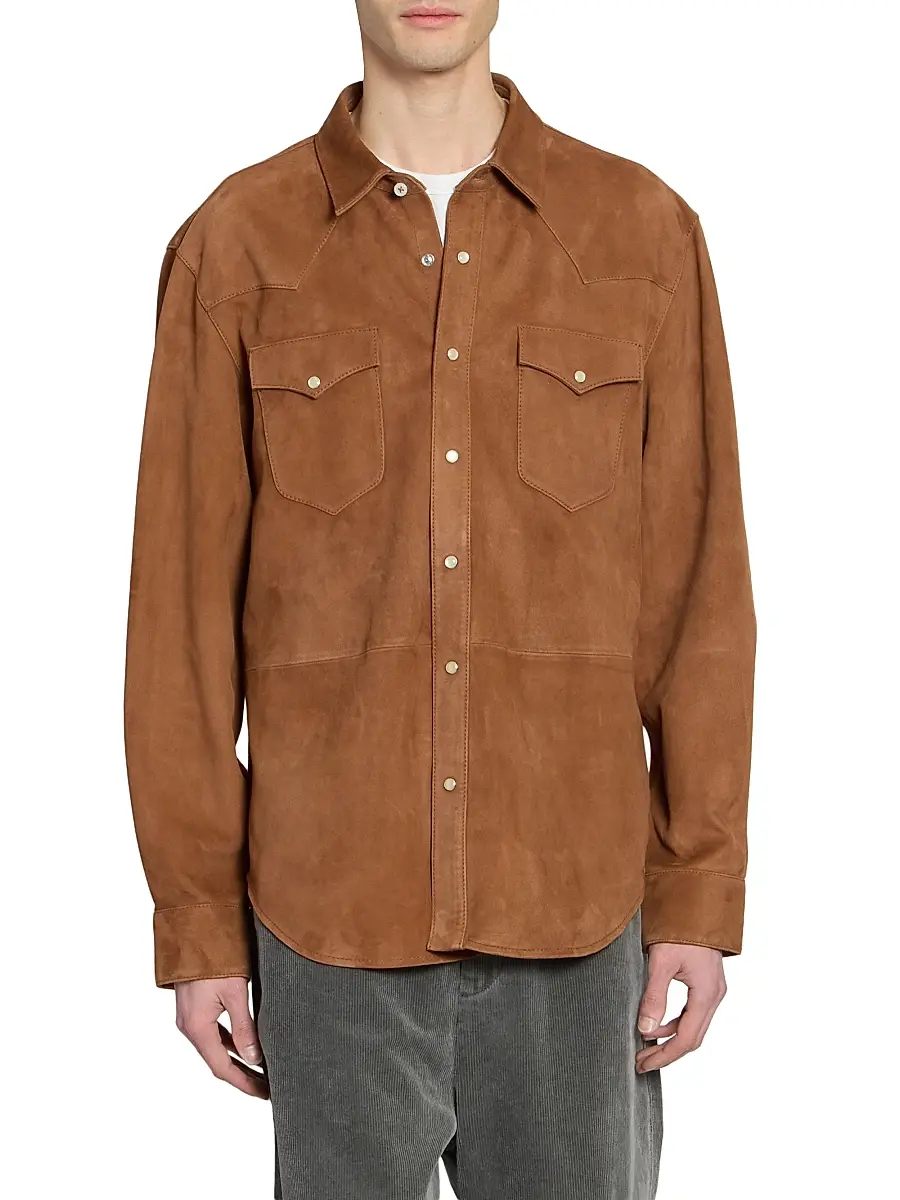 OFFICINE GÉNÉRALE Men Marshall Suede Shirt Jacket | Thumbnail 3 OFFICINE GÉNÉRALE Men Marshall Suede Shirt Jacket | Thumbnail 3