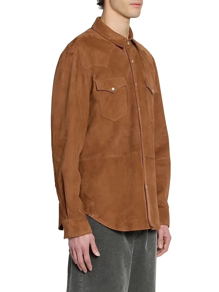 OFFICINE GÉNÉRALE Men Marshall Suede Shirt Jacket | Thumbnail 4 OFFICINE GÉNÉRALE Men Marshall Suede Shirt Jacket | Thumbnail 4