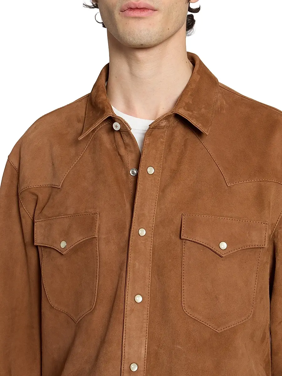 OFFICINE GÉNÉRALE Men Marshall Suede Shirt Jacket | Thumbnail 6 OFFICINE GÉNÉRALE Men Marshall Suede Shirt Jacket | Thumbnail 6