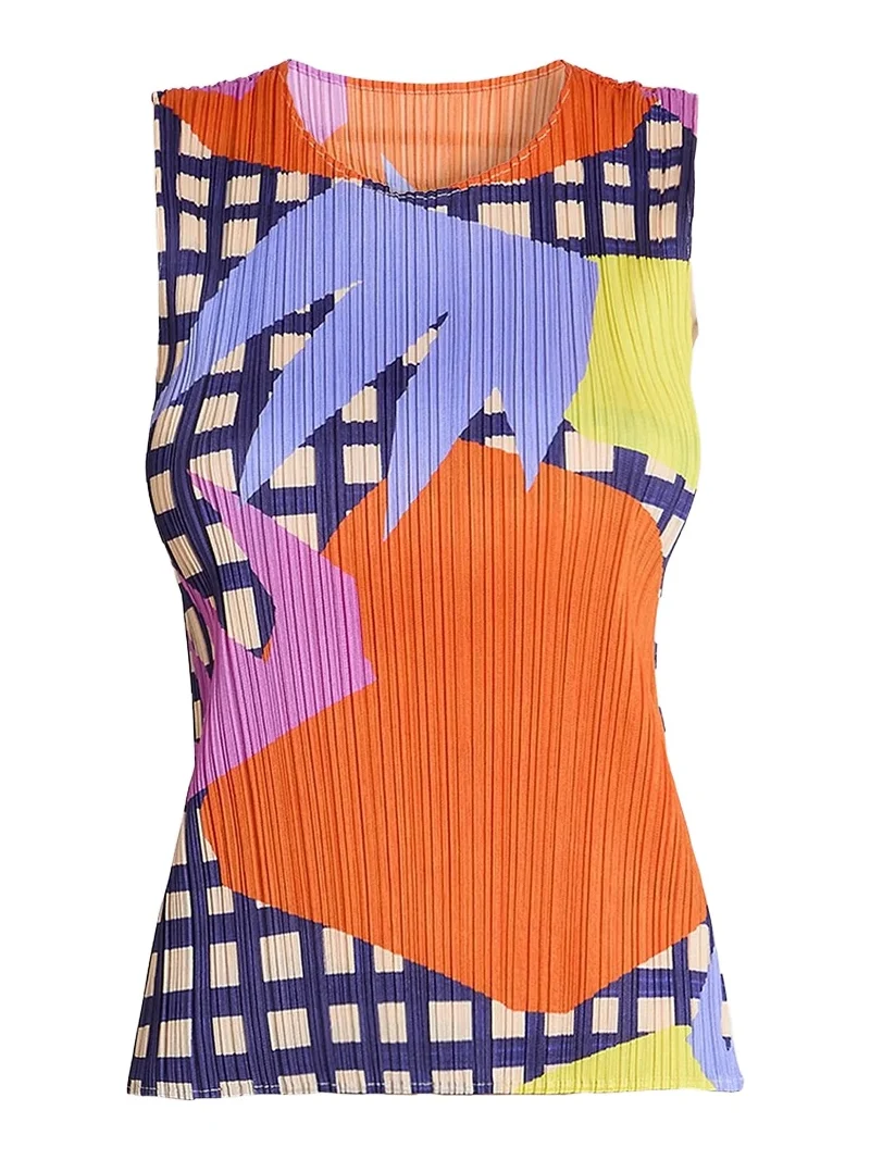 Women's Market Printed Pleated Top Women's Market Printed Pleated Top