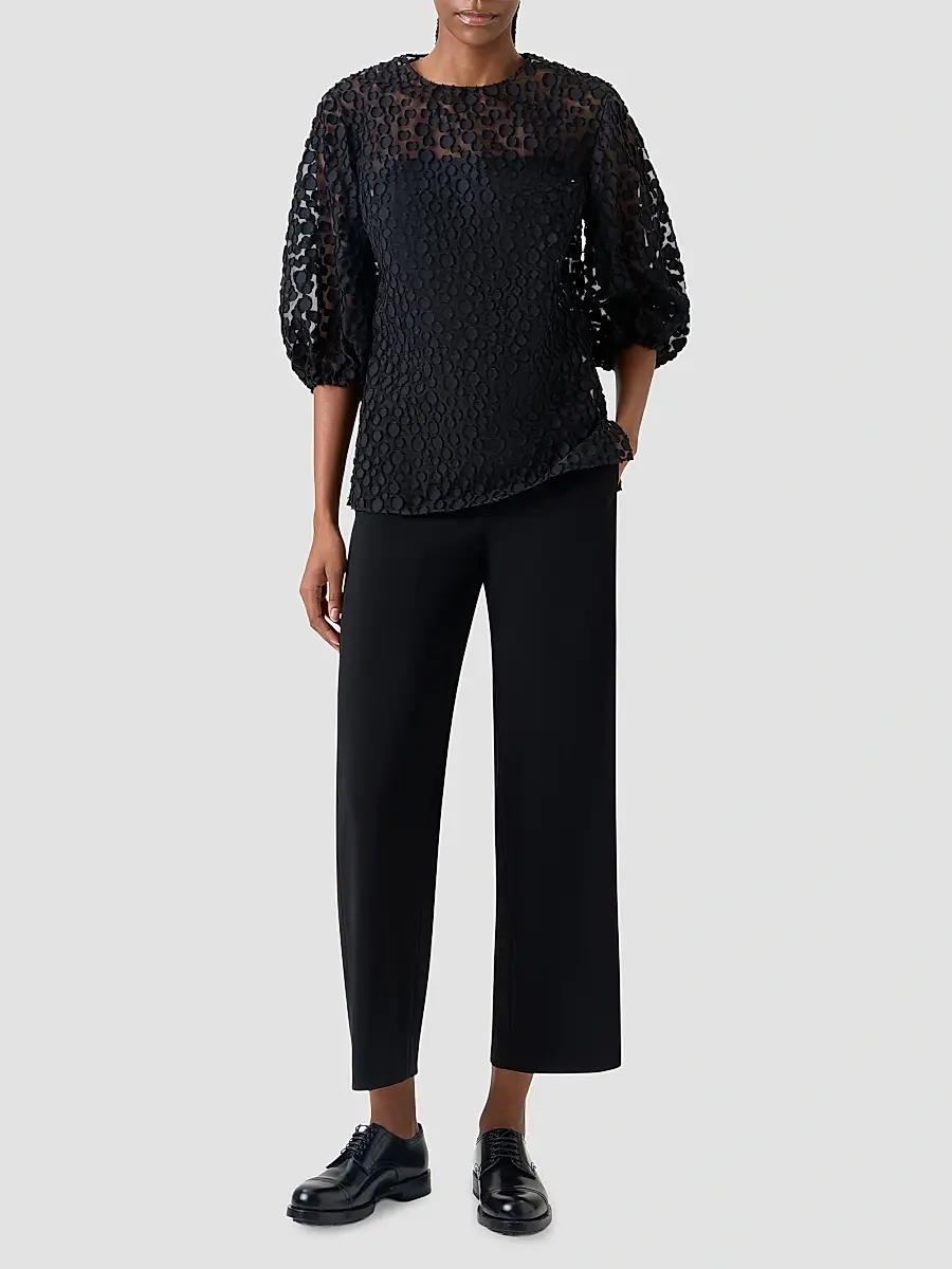 Akris punto Women's Polka Dot Cotton-Blend Top | Thumbnail 2 Akris punto Women's Polka Dot Cotton-Blend Top | Thumbnail 2