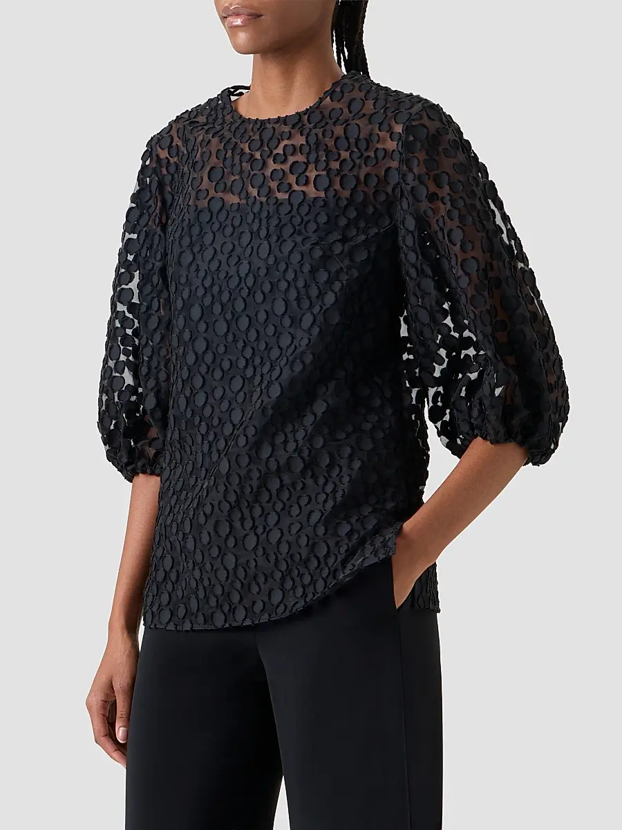 Akris punto Women's Polka Dot Cotton-Blend Top | Thumbnail 6 Akris punto Women's Polka Dot Cotton-Blend Top | Thumbnail 6