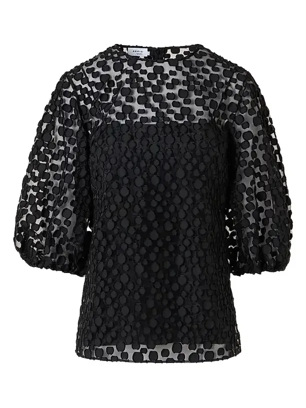Women's Polka Dot Cotton-Blend Top