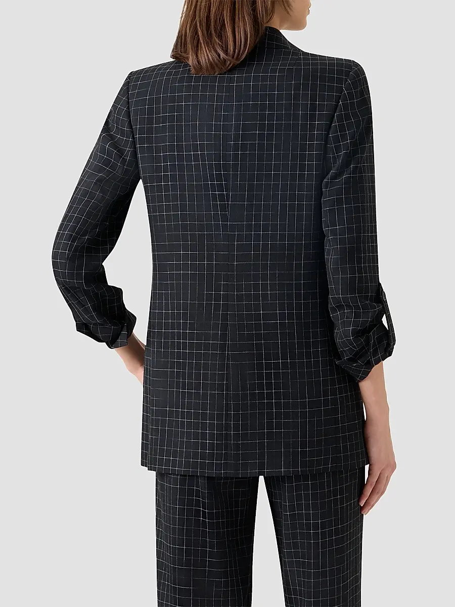 Akris punto Women's Broken Check Twill Boyfriend Jacket | Thumbnail 3