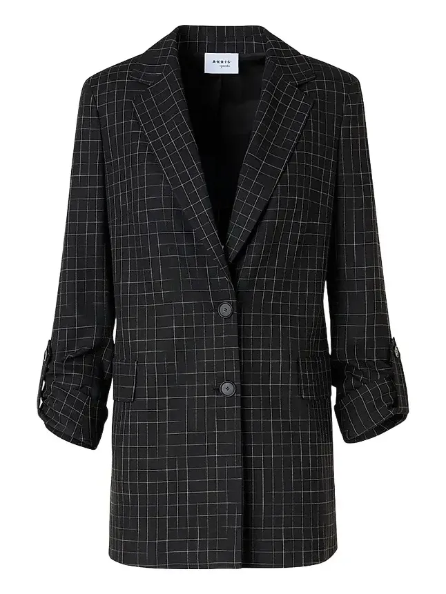 Women's Broken Check Twill Boyfriend Jacket