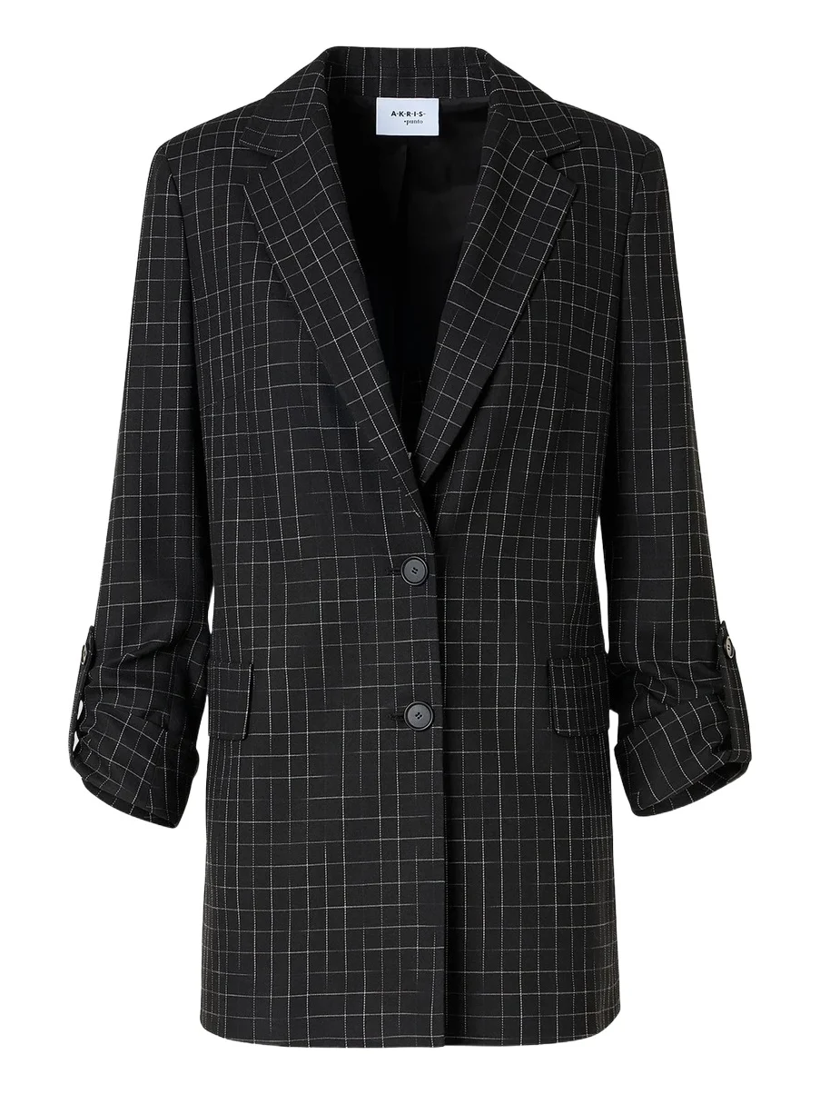Akris punto Women's Broken Check Twill Boyfriend Jacket