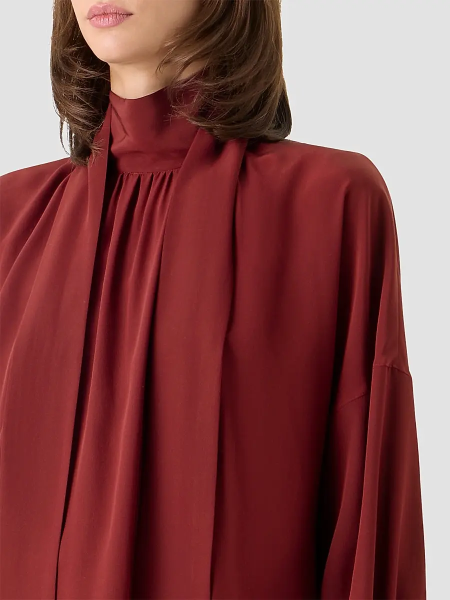 Akris punto Women's Silk Crepe de Chine Bow Blouse | Thumbnail 6